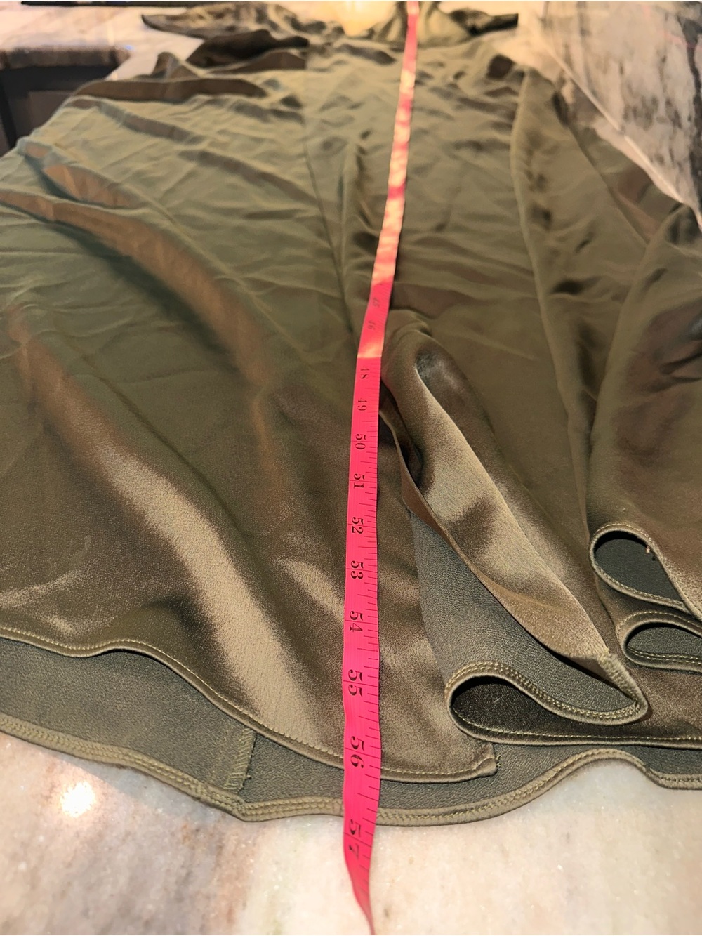 Jenny Yoo Size 6 Olive Green V-Neck Satin Maxi Dress - Picture 16 of 16